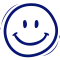 a blue smiley face with a black background